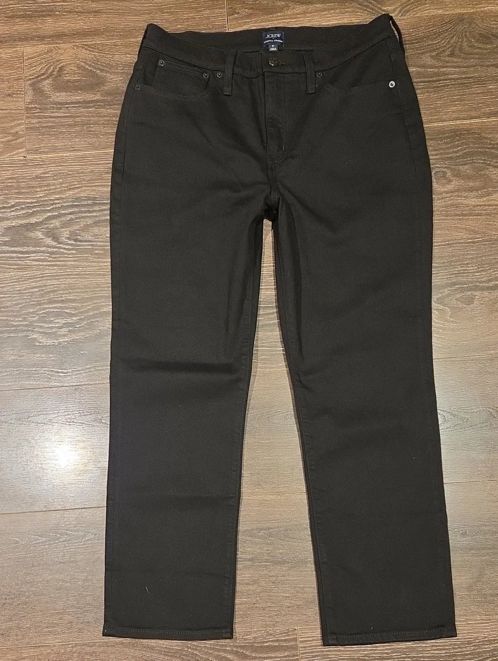 ❤️ NWOT! J CREW HIGH RISE ESSENTIAL STRAIGHT JEANS IN ALL DAY STRETCH, BLACK 12